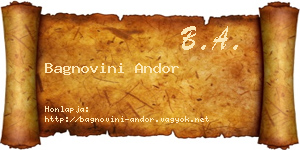 Bagnovini Andor névjegykártya